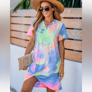 🎉HP 🫶Colorful Tie-Dye Swim Cover-Up
